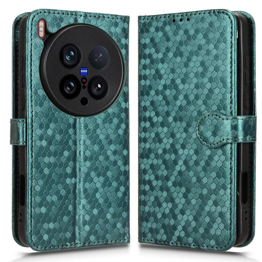 For vivo X200 Ultra 5G Wallet Case Dot Pattern Imprint PU Leather Phone Cover