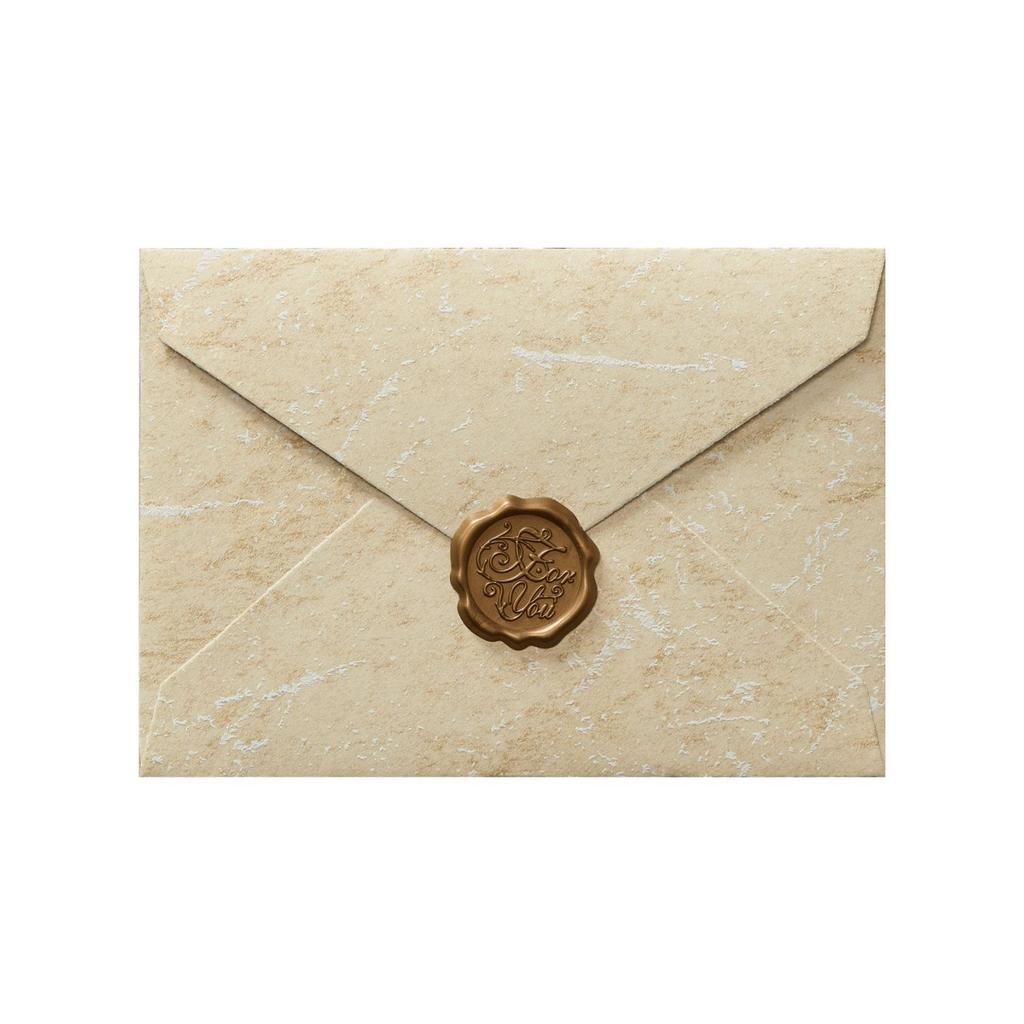 Gilded Envelope & Letter Paper Set - Embossed Texture, Straits Style, Handwritten Love Letters with Wax Seal for Valentine's Day
