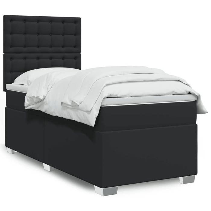 Maison Exclusive - Lattenrost-Bettgestell mit Matratze Schwarz 80x200cm Kunstleder