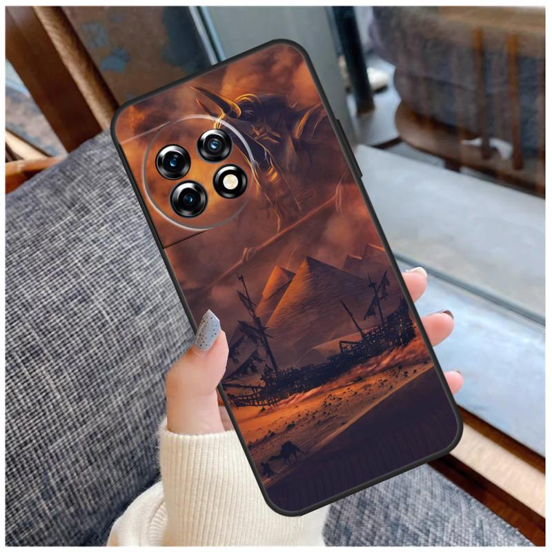 Anubis Ankh Pharaoh Case For OnePlus 13 15 13R 13T 12 12R 11 9 10 Pro 10T 8T Nord 5 CE 2 3 4 Lite N20 N30 Coque