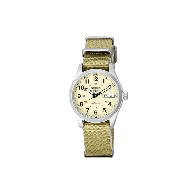 

SEIKO 100m Waterproof Automatic Mechanical Movement Nylon Strap Watch Men s Watches Gold Dial SRPJ83K1 Gold Dial