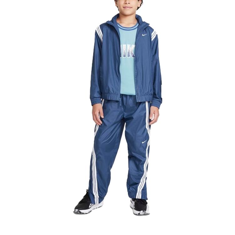 

Nike Casual Long Pants Color Block Elastic Waist Mid Rise Cuffed Kids bottoms Blue FZ5237461 XL