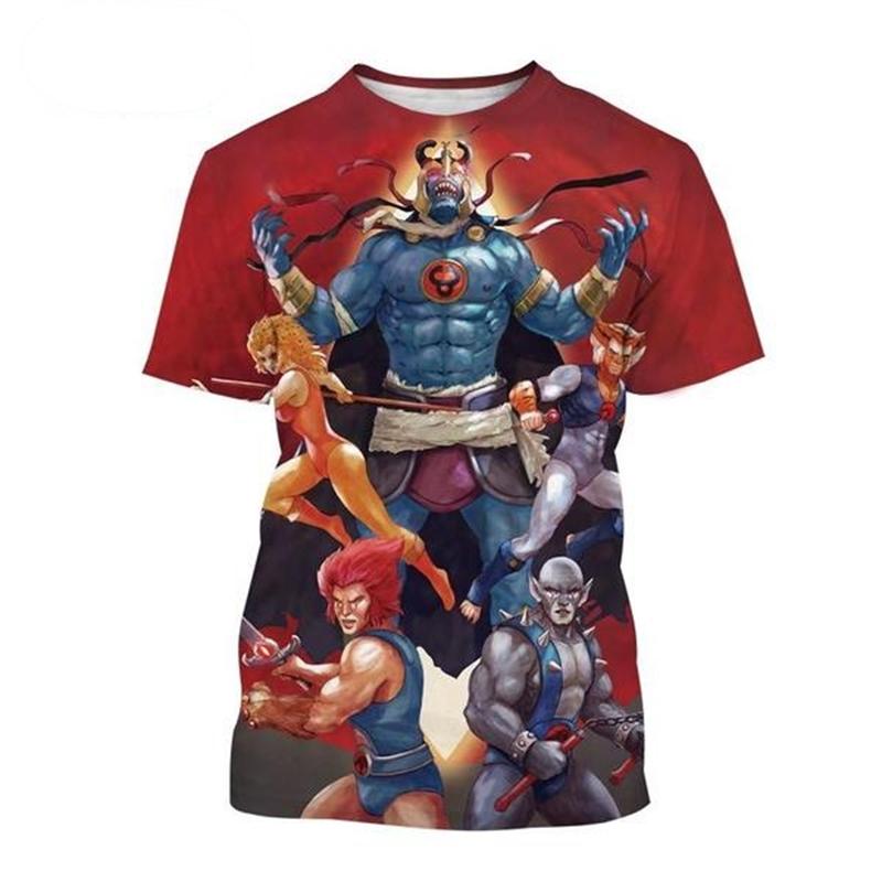 Camisetas de anime Thundercats con estampado 3D para hombre y mujer, camisetas de manga corta de gran tamaño con cuello redondo a la moda, camisetas para niños, ropa para hombre