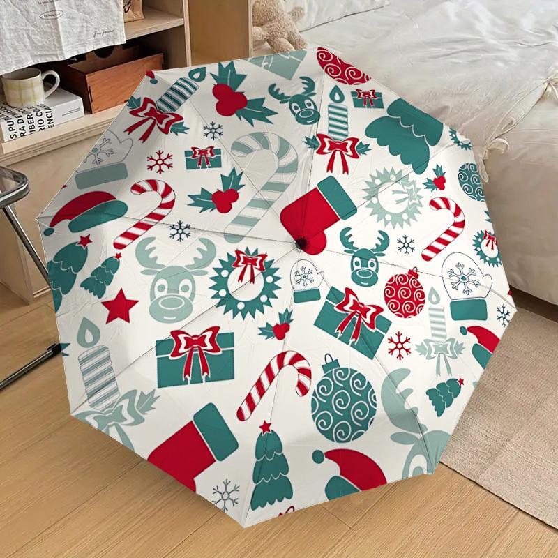 

1pc Christmas ornaments Automatic Folding Umbrella, 8 Ribs Iron Frame, Suitable for Outdoor Travel and Daily Use yy251120236