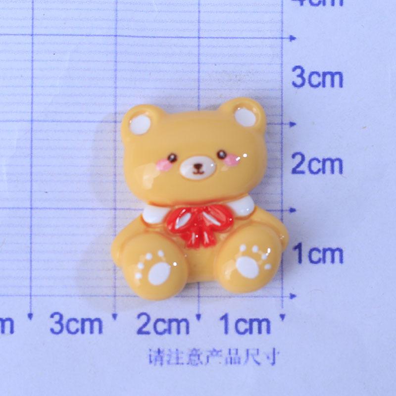 10Pcs New Cute Resin Cartoon Bear Series Flat Back Home Decor Parts Embellishments For Hair Bows Accessories