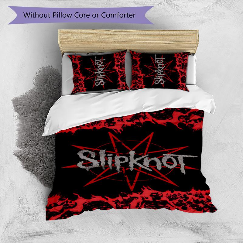 Slipknot 3pcs Bedding Set Duvet Cover Closure Includes 1 Duvet Cover & 2 Pillowcases for All Seasons Bedroom Home Dorm Decor
