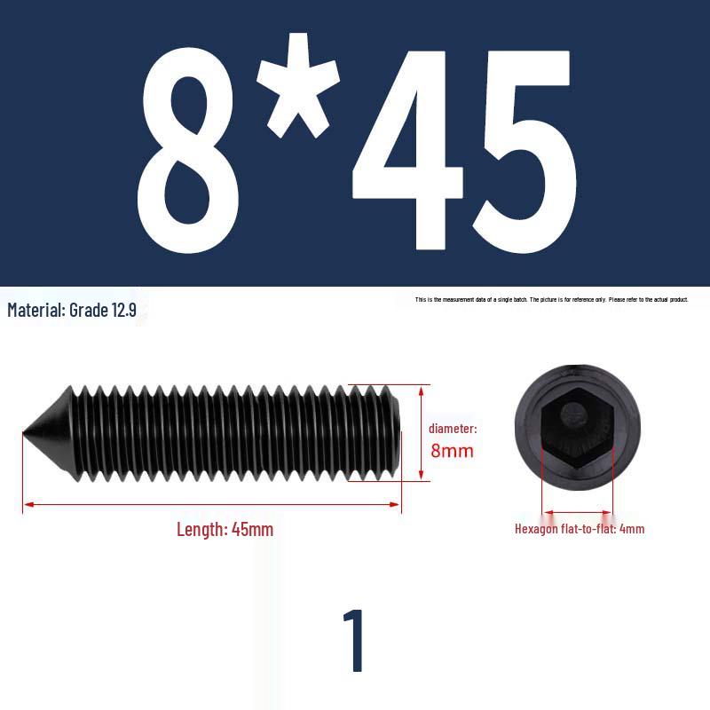 12.9 Edelstahl 304 Innensechskant Kegelspitze Gewindestift M2/M3