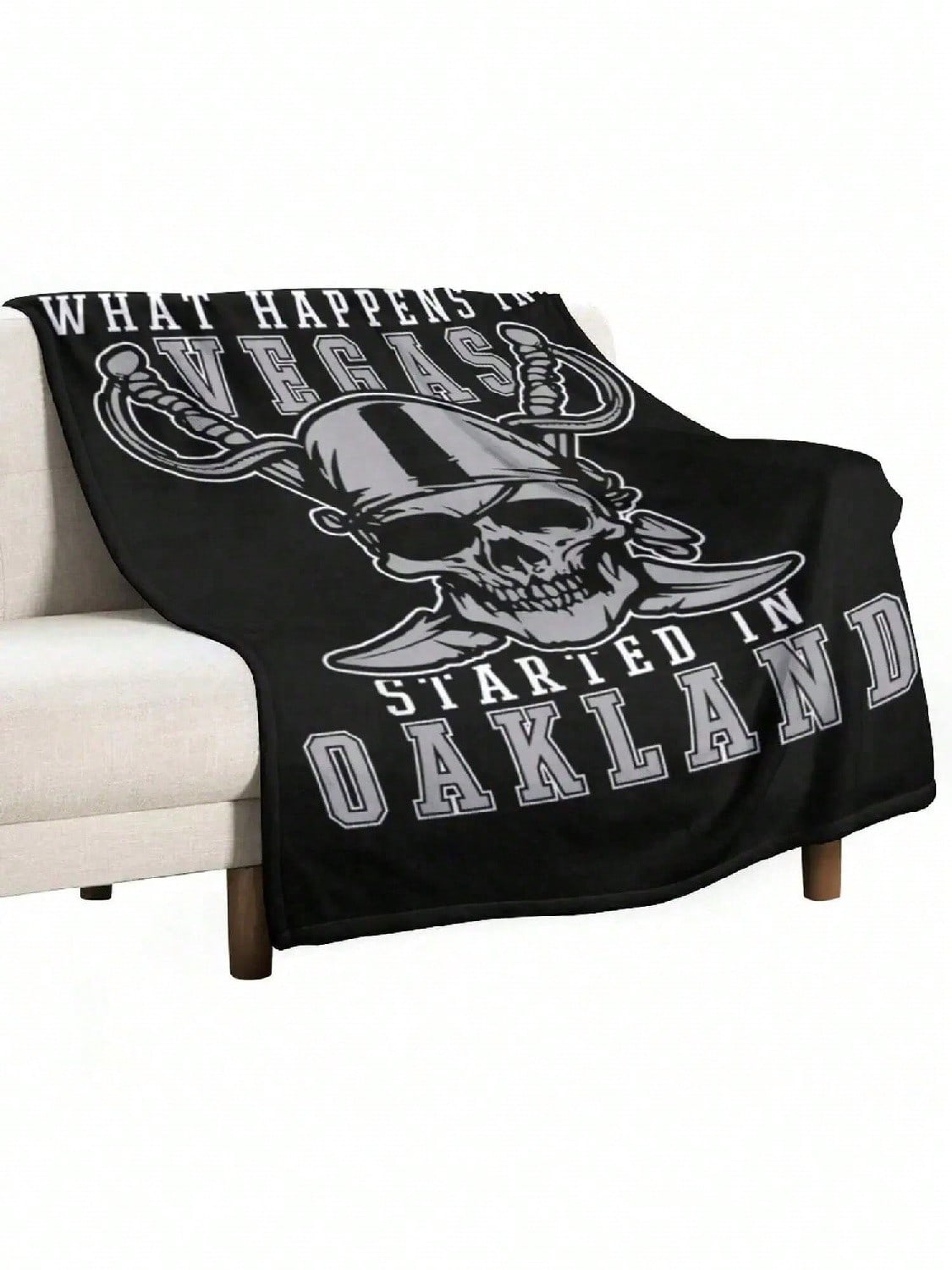 

Vegas Started In Oakland Football Raider Print Throw Blanket Luxury Brand Blanket Home Textile 75X95CM сірий колір