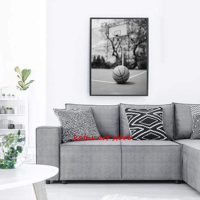 Sports Fitness Horse Racing Soccer Basketball Black White Poster Canvas Printing Wall Art Pictures for Living Room Home Decor