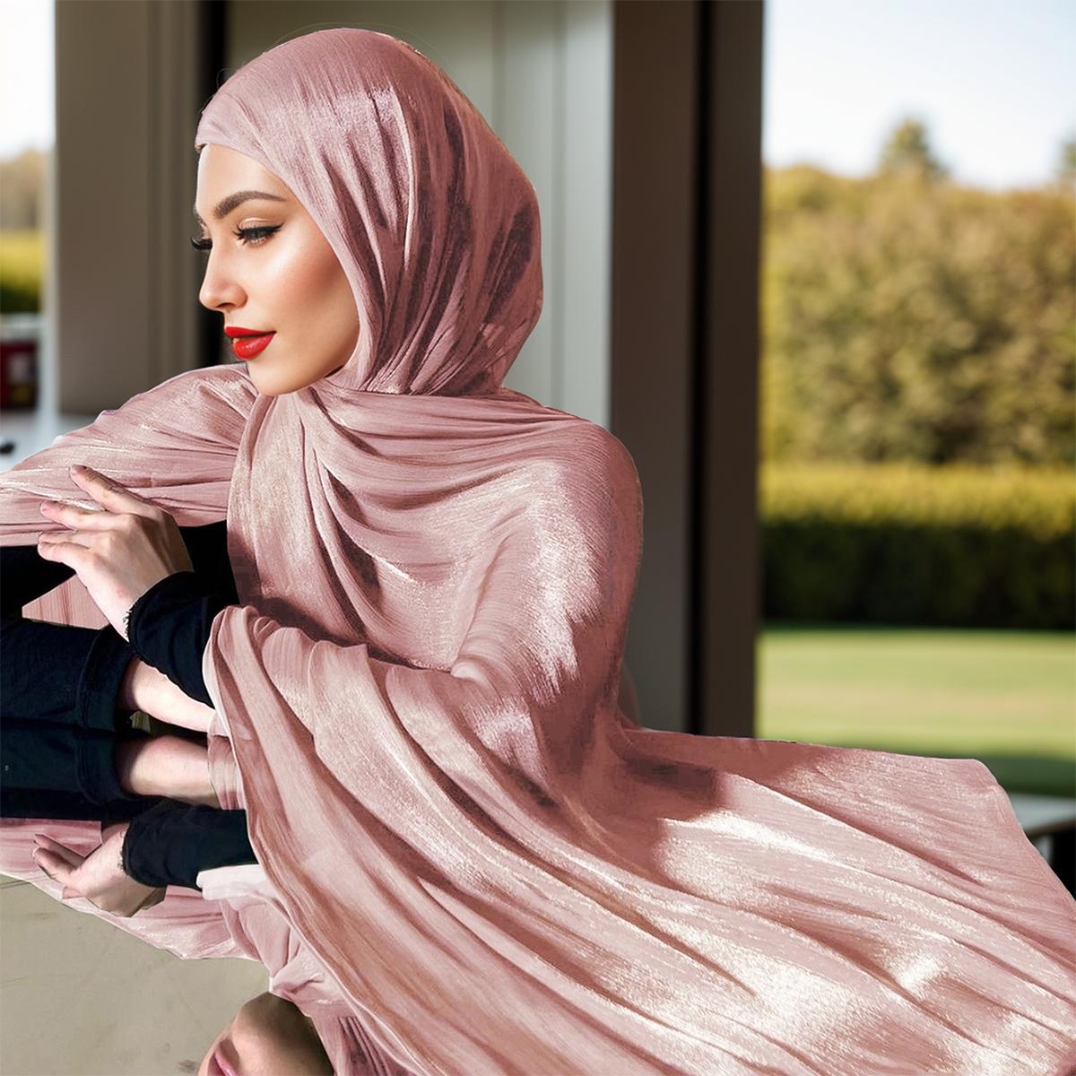 

Рамадан Мгновенный Шифоновый Хиджаб с Подшапкой на Завязках Легкий в Носке Мусульманский Женский Шарф Без Иголок Мерцающий Головной Платок Однотонные Хиджабы