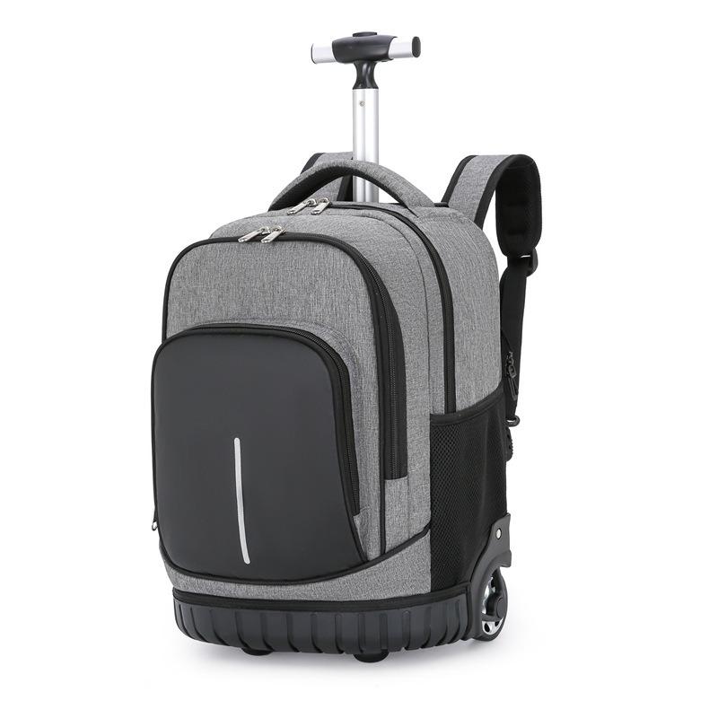 Unisex 18 Inch Wheeled Rolling Backpack for Students Travel Durable Luggage Bag