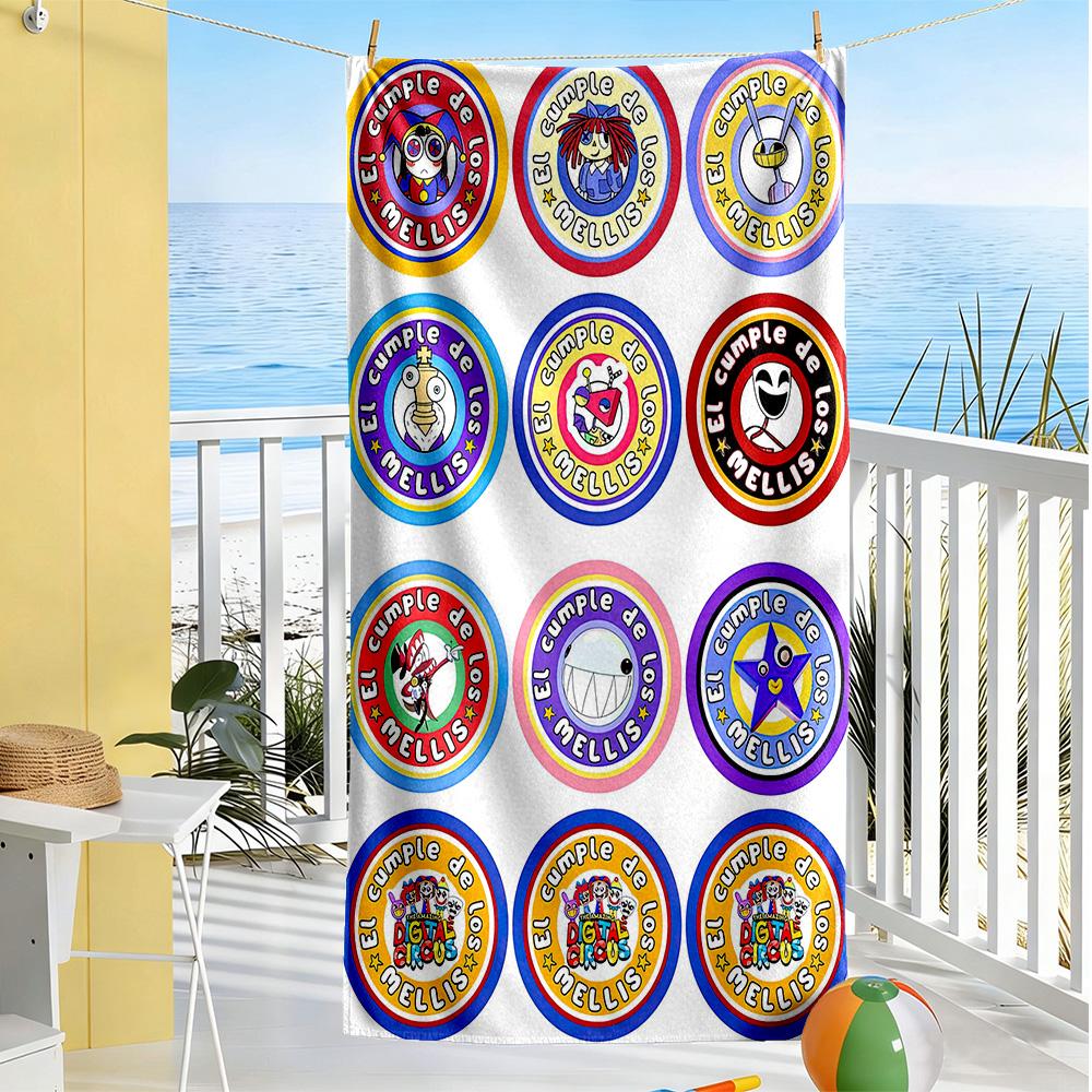 Digital Circus Beach Towel Soft Durable Quick-Dry Comfortable Lightweight