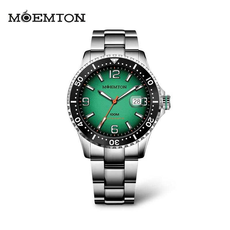 MOEMTON automatic mechanical man watches Sapphire glass luminous 100-meter water-resistant diving watches for man
