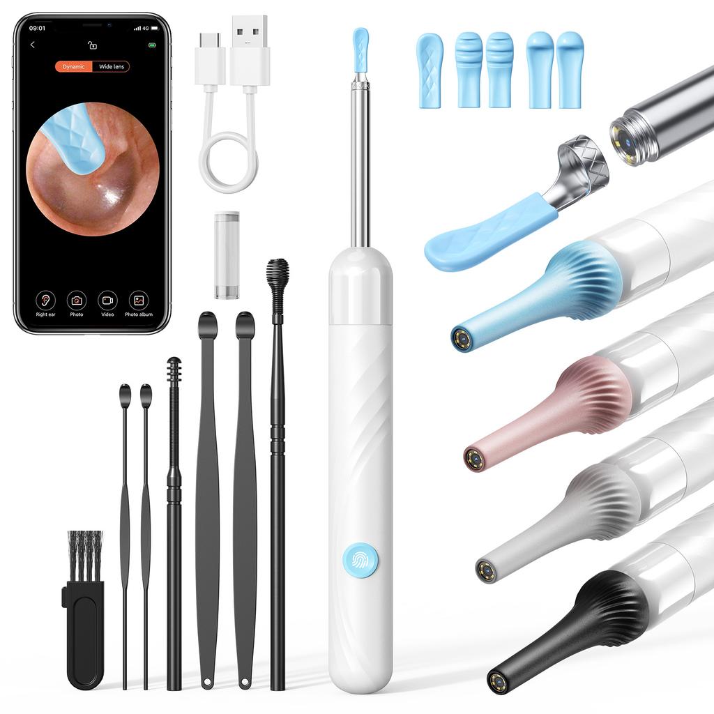 Smart Ear Wax Removal Tool With Camera Wireless Ear Cleaner and Check for Adult Kids Safe Ear Canal Cleaning Kit