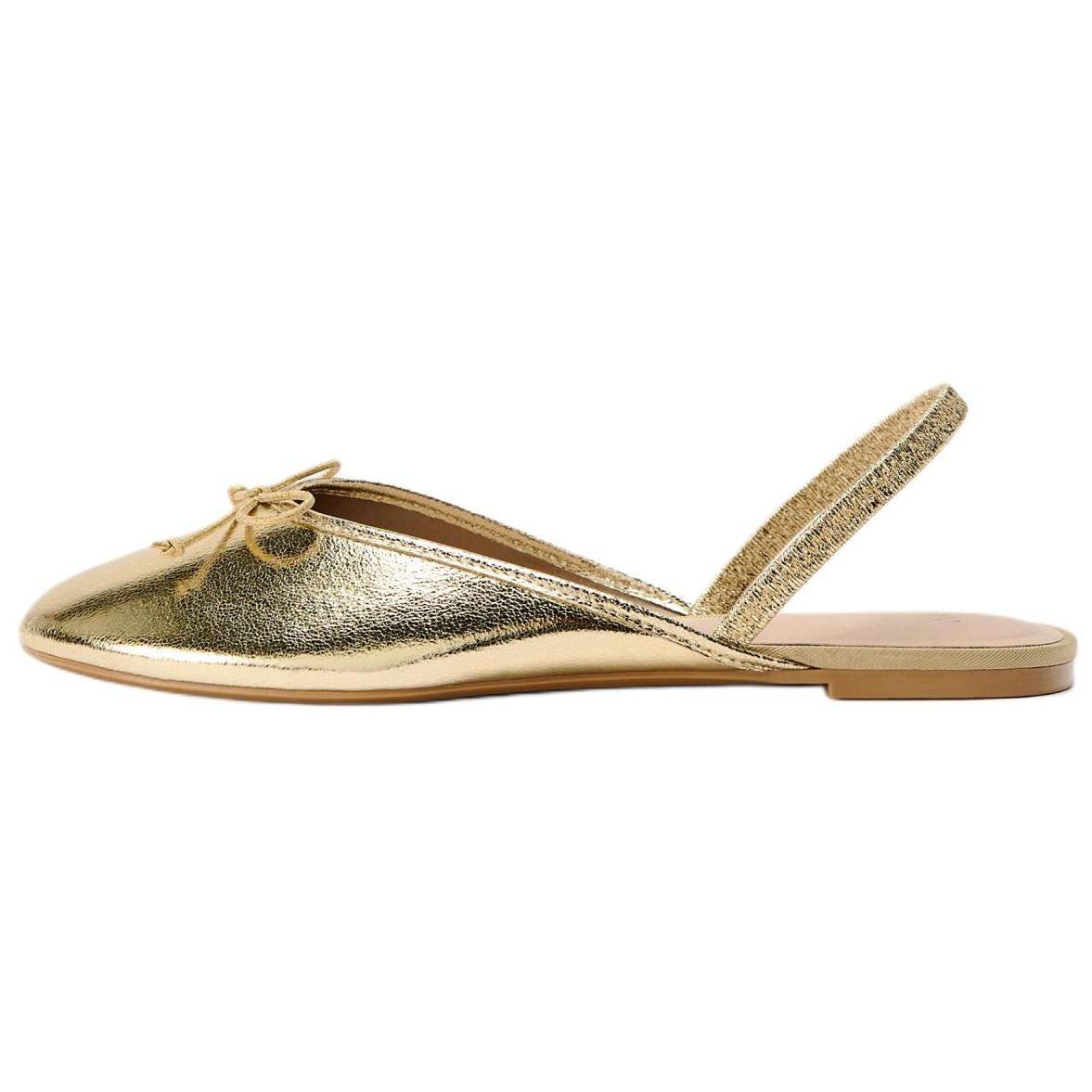 Zara Pu Open-Back Elegant Casual Flats 1Cm Women flats Gold 13502410091 37 5390₽