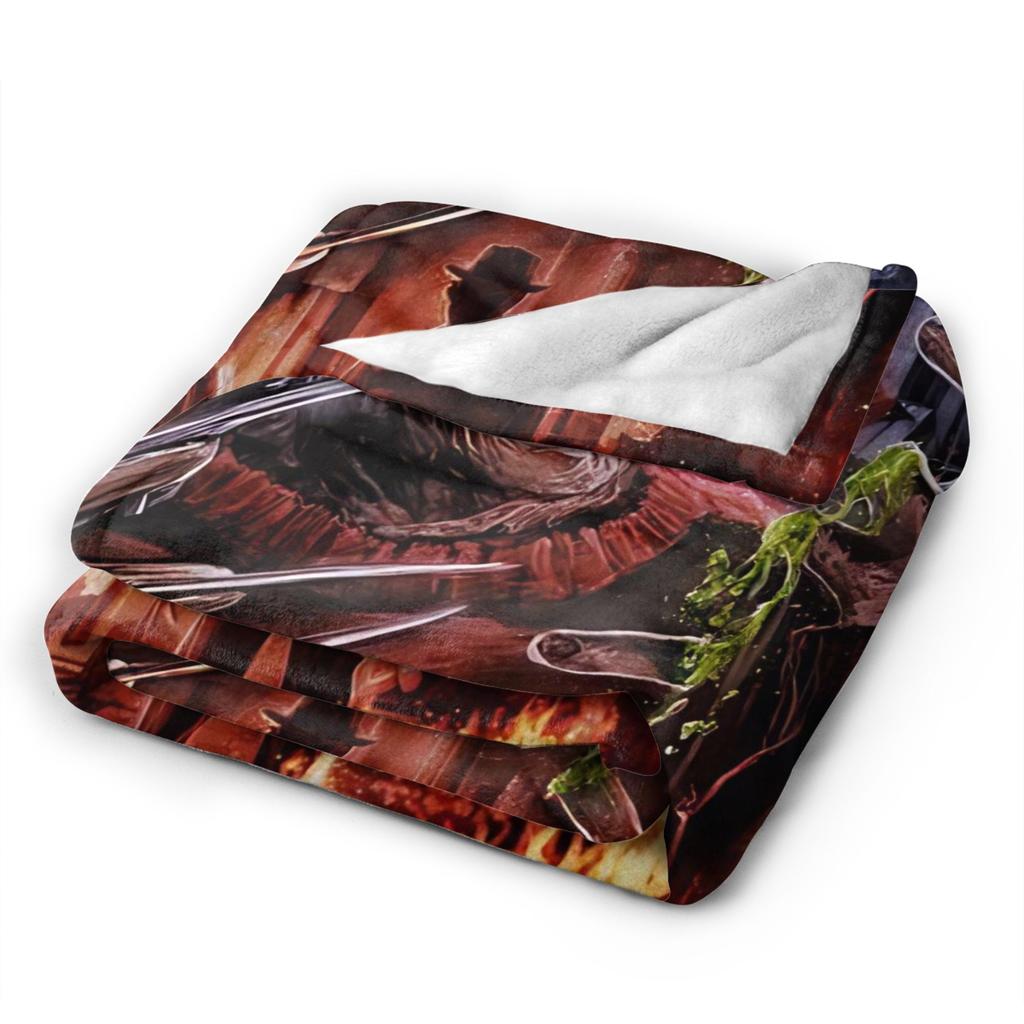 Freddys Krueger Halloween Art Spooky Retro Horror Blankets Quality Super Soft Throw Blanket Winter Travel Couch Chair Bedspread