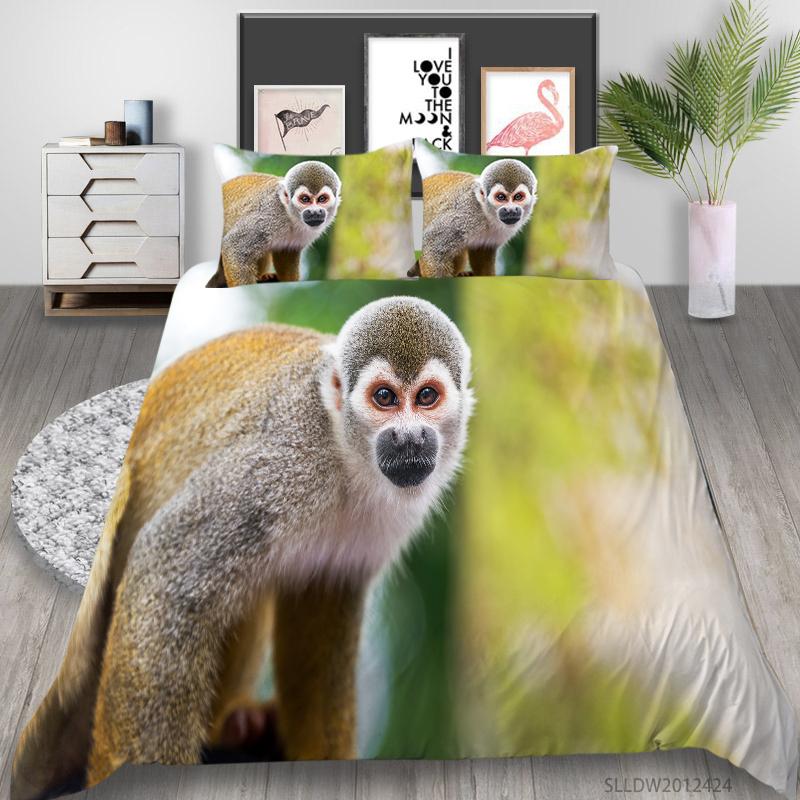 New Fashion Duvet Covers Home Bedclothes Monkey Home Textiles with Pillowcase Gift Teen ChildrenHighly Quality Bedding Cover Sets