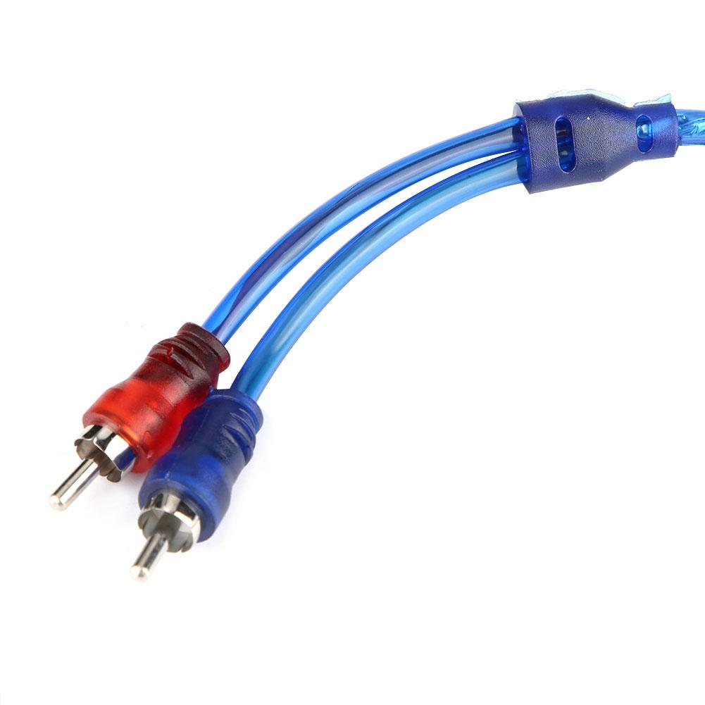 5 Meter AUTO Car  Blue Transparent RCA Audio Interconnect Cable Ultra Flexible