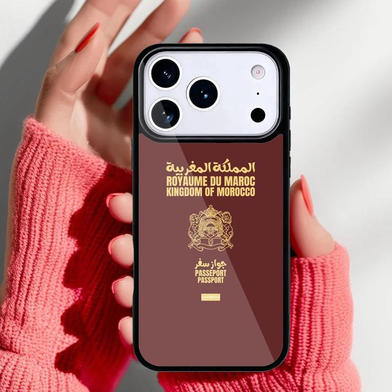 Morocco Flag Passport Phone Case for iPhone 17 Air 16e 15 14 13 Pro Max Back Cover for 12 11 Pro Coque