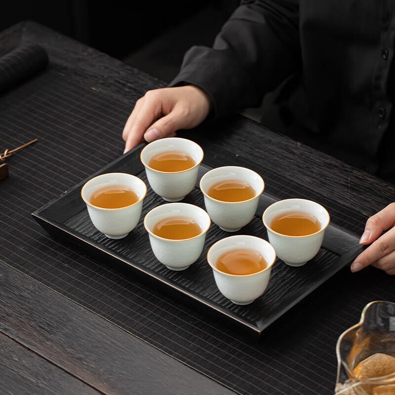 Celadon Ice Crackle Ceramic Kung Fu Tea Cups - Set of 6