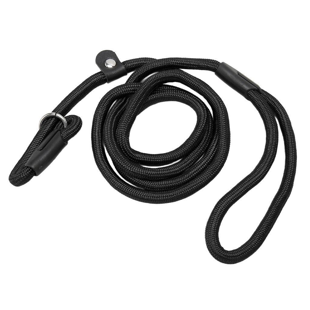 Hundkoppelslinga Supermjuk Flätad Nylon Kraftig Hundrepkoppel för Hundar Valp Utomhus Svart