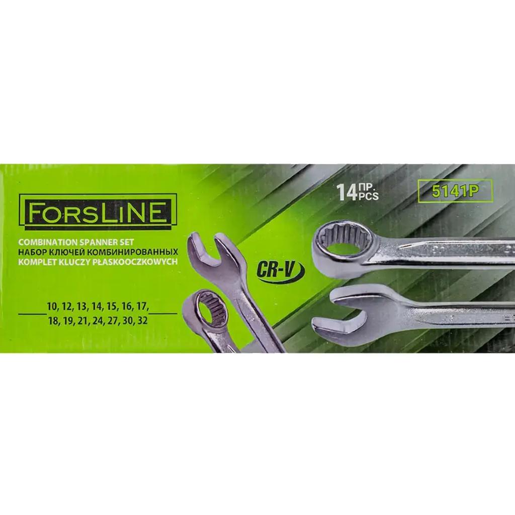 Forsline Large Set of Combination Wrenches 14 Pieces 10 - 32 Mm Cr-V