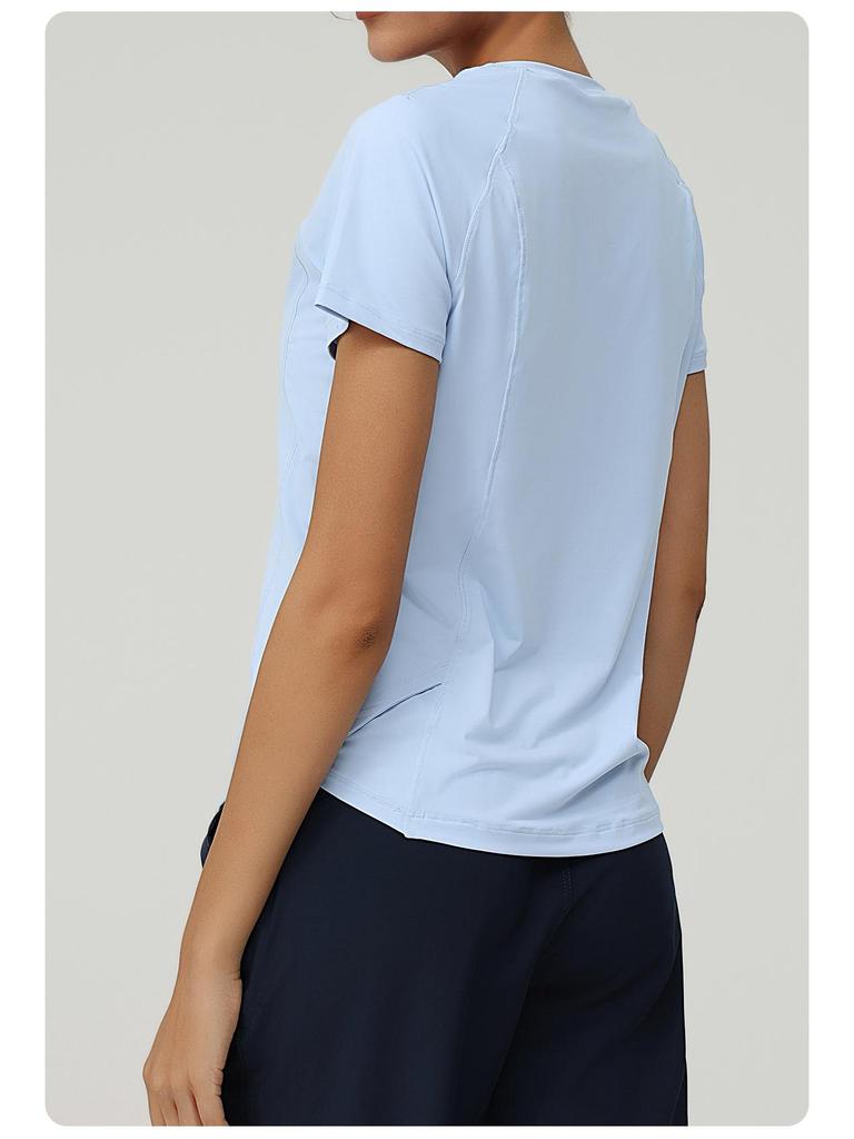 Plus Size Women's Quick-Dry Loose Fit Short Sleeve Running & Yoga T-Shirt