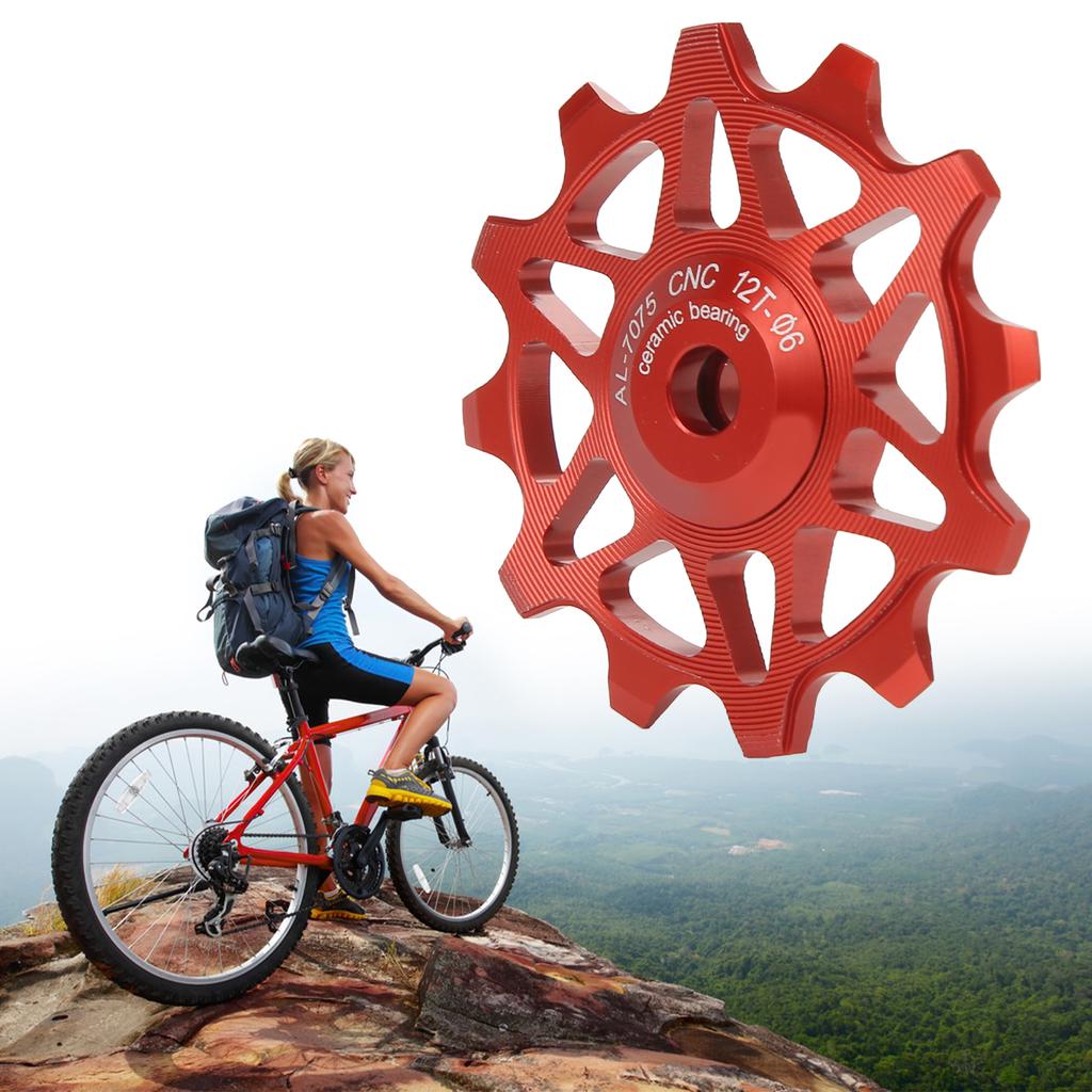 MEROCA Rear Derailleur Pulley 12T Aluminum Alloy Sealed Bearing   Wheel for Mountain Road Bike