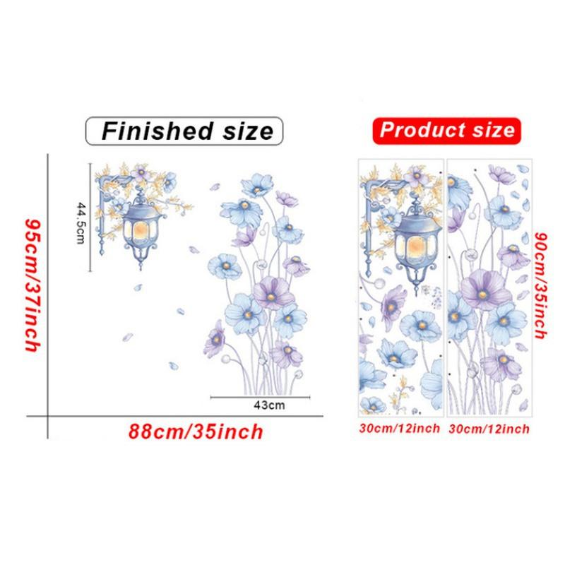 Creative Flowers Street Lamp Wall Stickers for Room Decor Bedroom Living Room Kids Room Wall Decoration Flowers Decals for Home