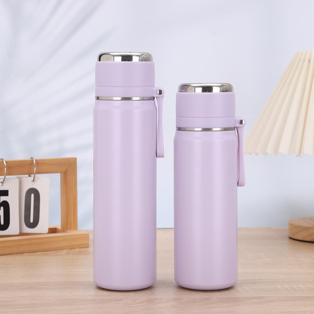 Einfacher Edelstahl-Vakuumbecher mit Teeglas, tragbarer Seil-Sportkessel, hochwertiges Erscheinungsbild, handlicher Wasserbecher