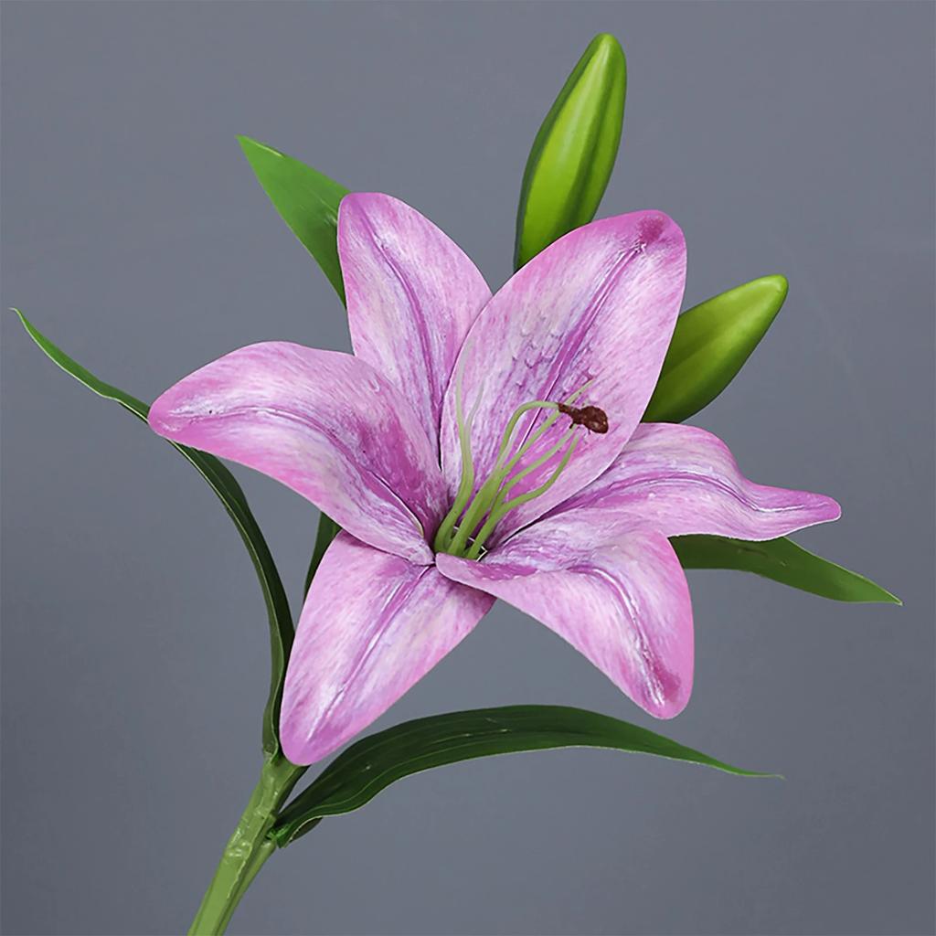 Real Touch Simulation Lily Flowers Artificial Flower Party Wedding Bridal Bouquet Fake Plant Living Room Home Garen Decoration