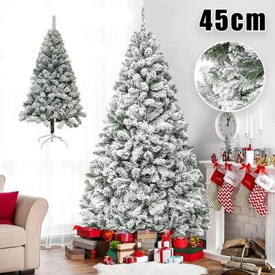 Flocked White Christmas Tree PVC Snow Dusted Artificial Pine Tree for Retail Window Display Winter Wonderland Shop Decoration