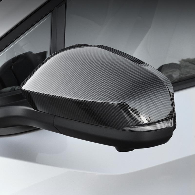 Toyota VOXY/NOAH 90 Series Carbon Fiber Rearview Mirror Cover with Rain Eyebrow Decorative Sticker.