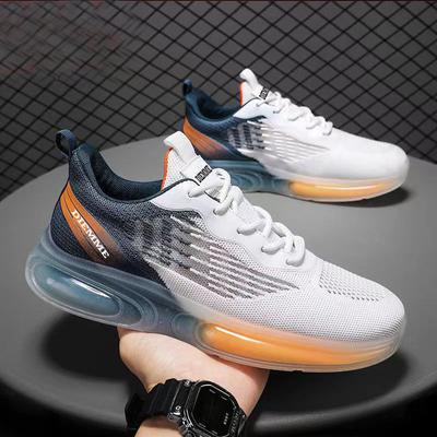Baskets Flyweave Couleur Dégradée Semelle Gelée Chaussures pour Homme Tendance Semelle Souple Chaussures de Course Respirantes Chaussures Décontractées