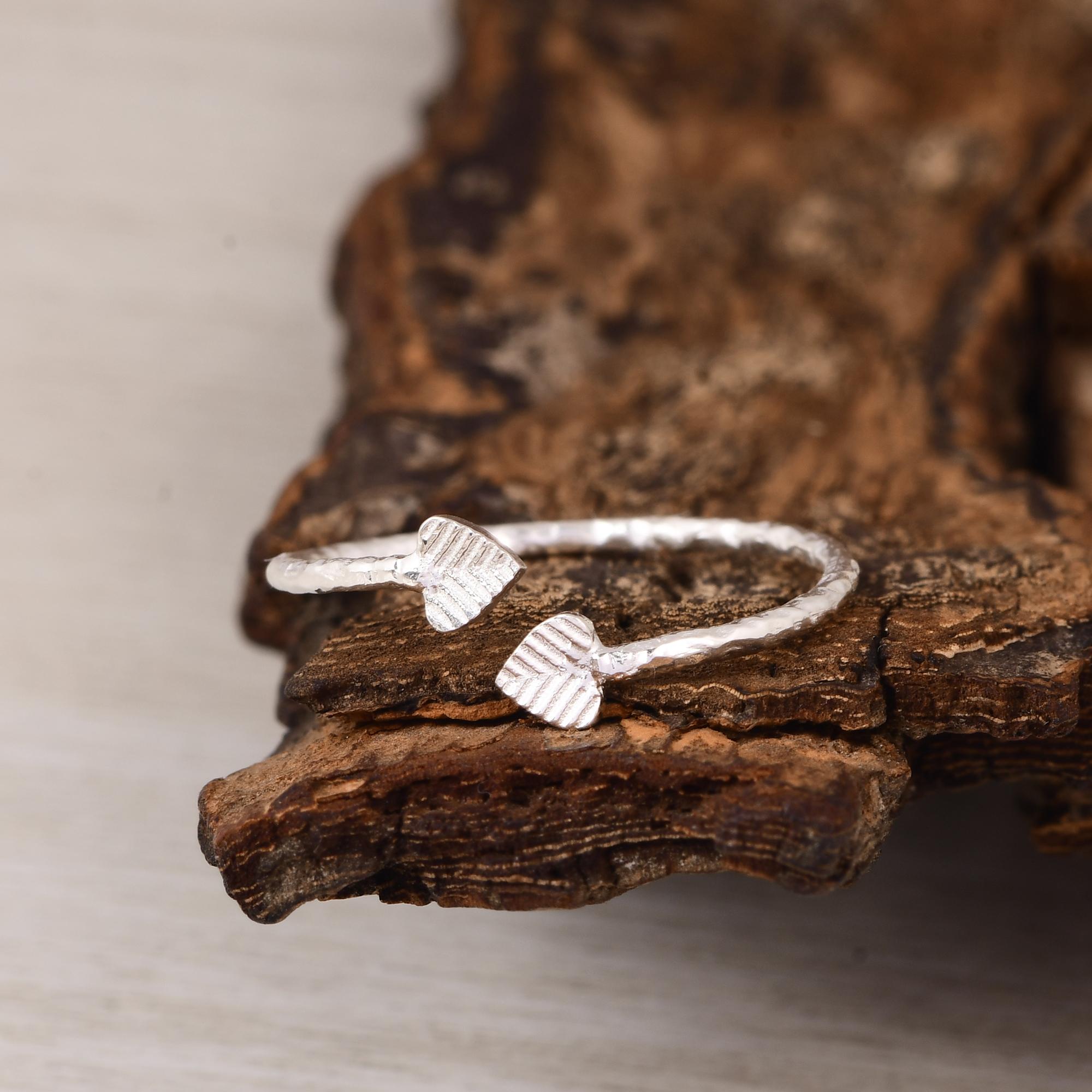 

Double Heart Ring 925 Sterling Silver, Minimalist Open Heart Adjustable Ring, Dainty Love Stacking Ring, Romantic Everyday Jewelry Gift for Her 5