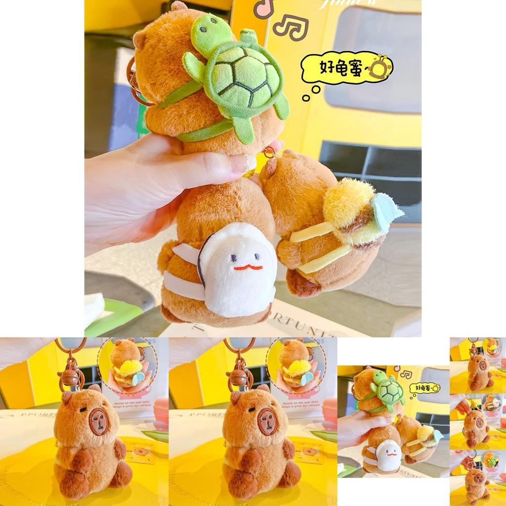 Adorable Capybara Turtle And Bee Plush Keychain Cute Cartoon Accessory For Keys