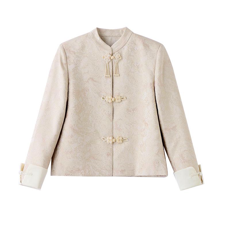 Women's Slim Korean Retro Short Jacket with Chinese Buttons - Spring/Autumn RX8941