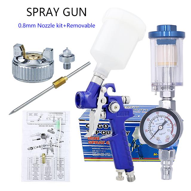 HVLP Spray Gun 0.8mm/1.0mm Nozzle H-2000 Professional Mini Paint Spray Gun Airbrush For Painting Car Aerograph Pneumatic Gun