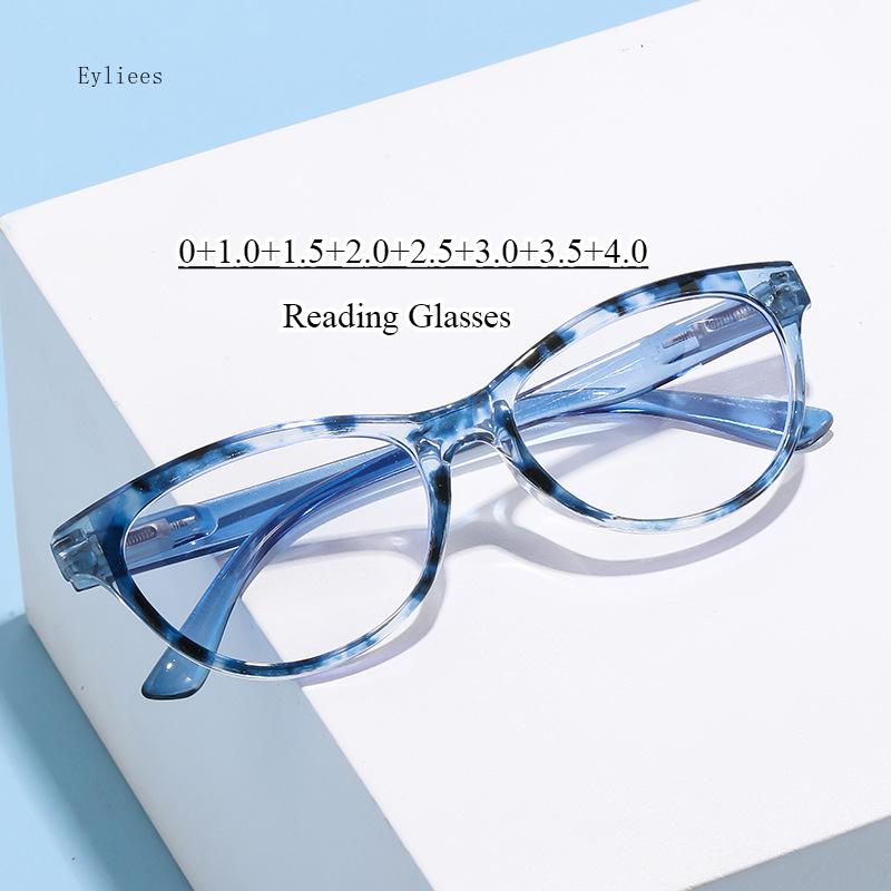 Female's Spectacles Trend Printed Frames Reading Spectacles Male Eye Protection Anti-Blue-Ray Presbyopia Eyeglasses +1.0~+4.0