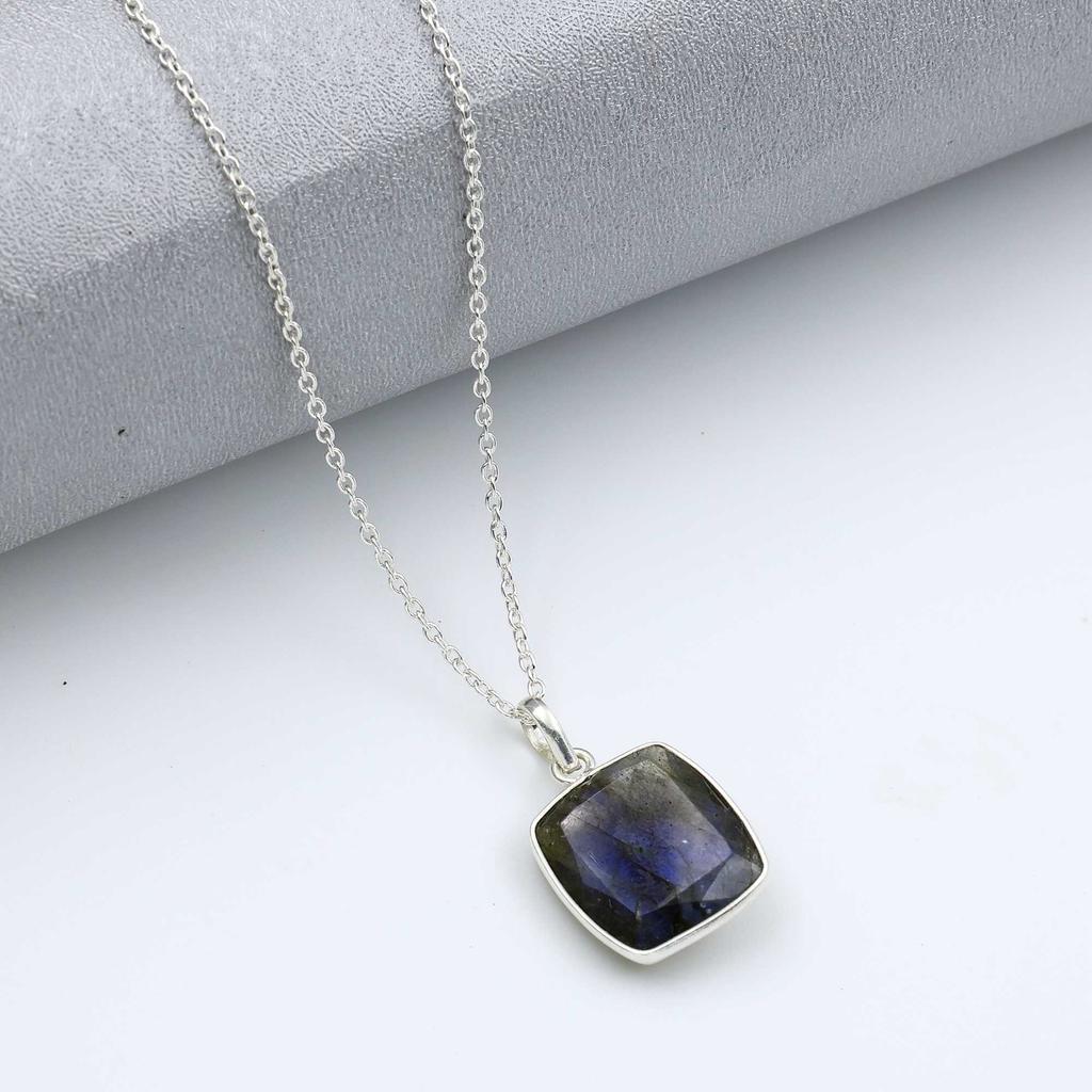 925 Sterling Silver Necklace, Labradorite Gemstone Necklace, Birthstone Jewelry, Designer Necklace, Gift For Her, Wedding Gift