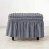 Decor Seat Universal Stool Cover Seersucker Solid Color Ottoman Cover Elastic Band Soft Footrest Slipcover Home Decor