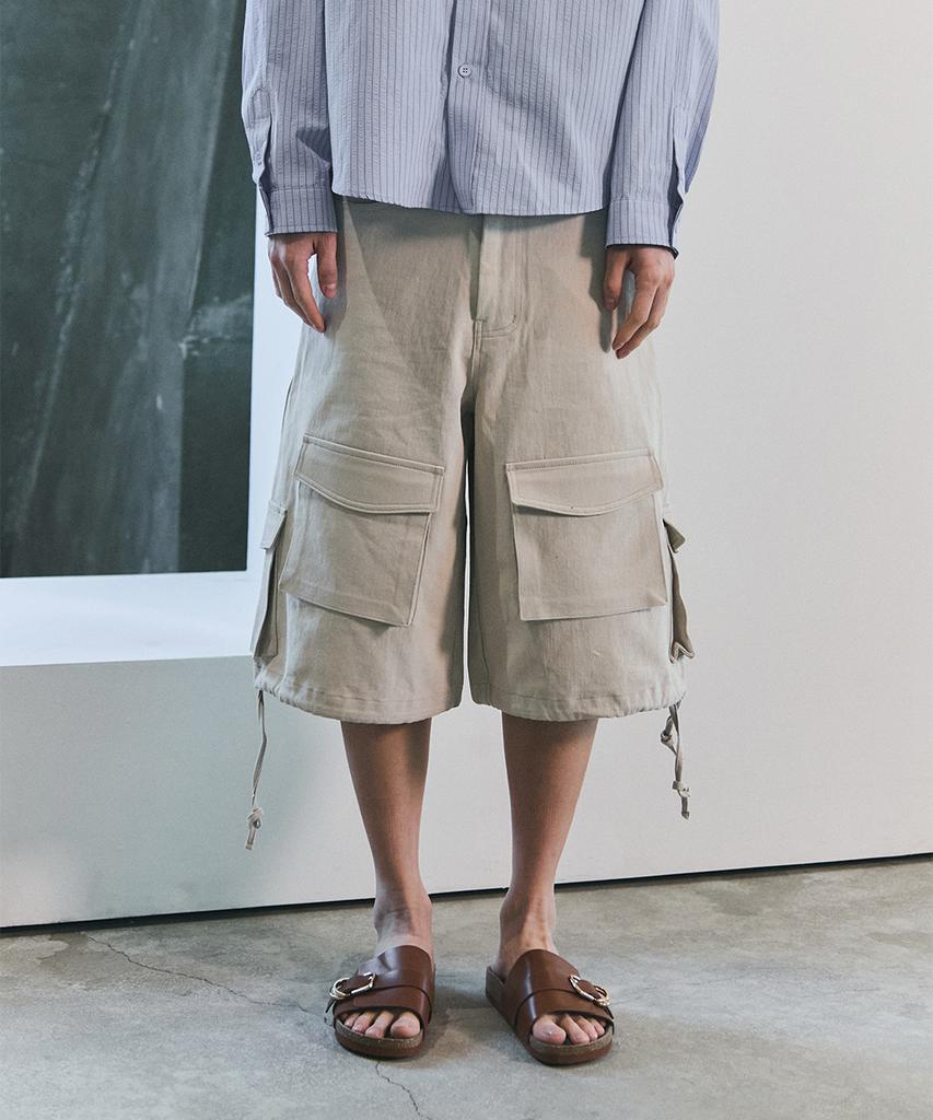 Beullusseonpeullawo Utility Washed Cargo Bermuda Pants