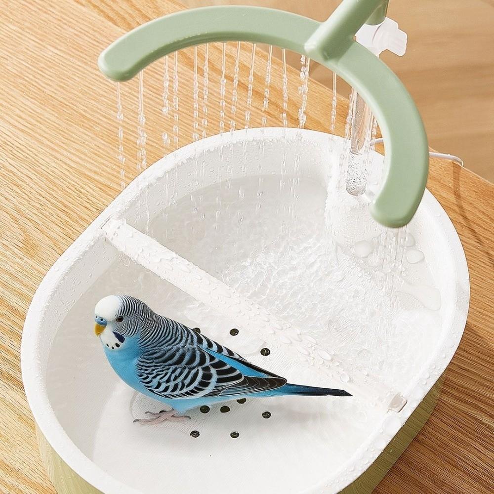 USB Electric Circulating Water Bird Bathtub with Resting Stick U-shaped Parrot Shower Indoor Cage