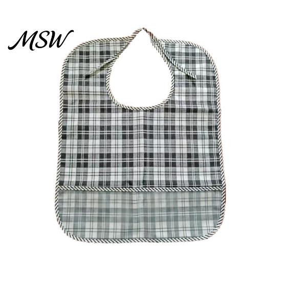 Adaptive Clothing for Seniors Double-sided Waterproof Adult Bib, with Adjustable Neck Strap, Wide Reusable Bibs Eating Crumb Catcher Large Washable