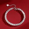 Women Bracelet Hollow Out Adjustable Length Retro Style Silver Plated Anti-rust Prom Daily Dating Wrist Chain Lady Jewelry Birthday Present