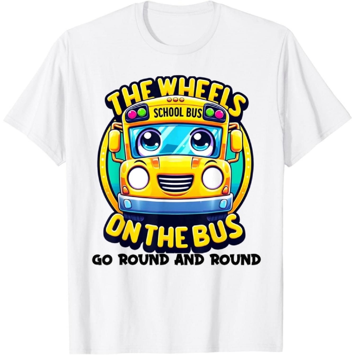 Funny The Wheels On The Bus Favorite Nursery Song Toddlers T-Shirt XXXXXL белый