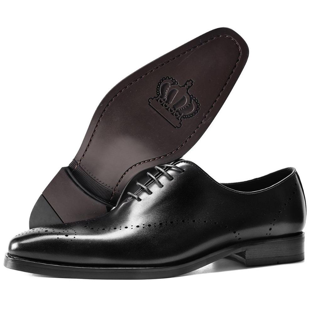 

PJCMG New Spring/Autumn Luxury Handmade Lace-up Genuine Leather Dress Oxford Flat Original Brand Men Oxford Shoes 38 чорний