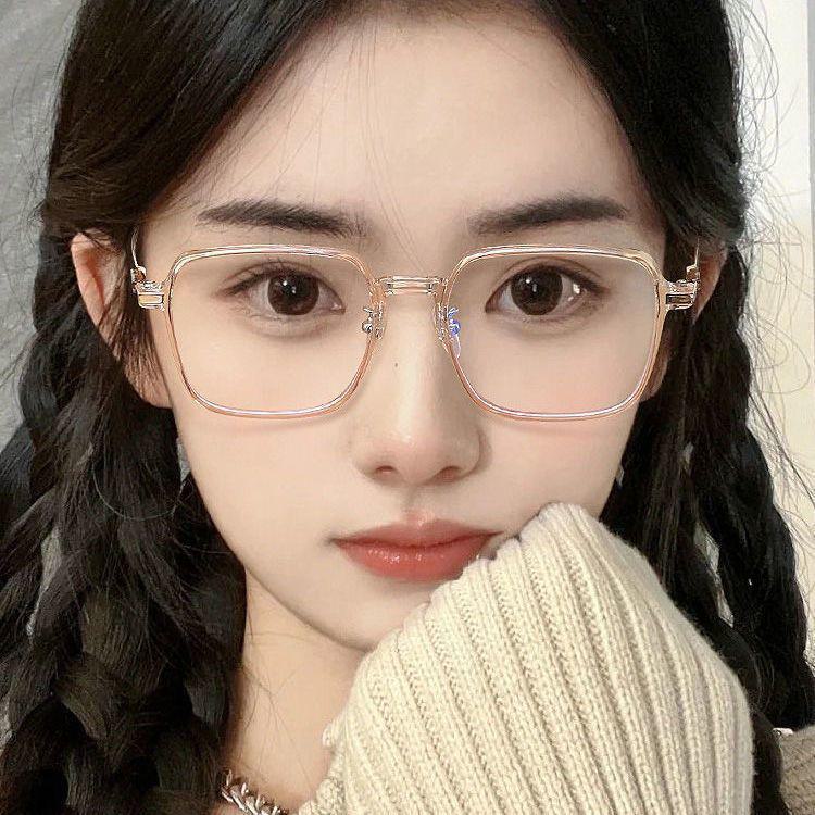Black Frame Fashionable Blue Light Blocking Glasses for Women – Large Frame Design for a Slimmer Face, Radiation Protection, Anti-Fatigue.