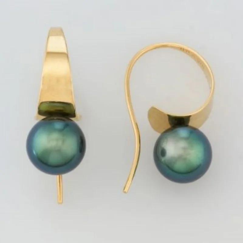 Vintage Gold Color Inlaid Green Imitation Pearl Color Round Dangle Earring for Women Trendy Party Wedding Earrings Jewelry