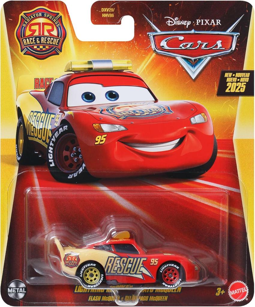 Disney Cars 2025 Mattel 1:55 Scale Diecast Radiator Springs Race & Rescue Lightning McQueen